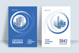 Fototapeta  - City Background Business Book Cover Design Template 