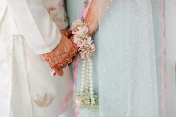 Henna art on woman's hand