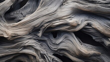 Fine Textures Of Weathered Driftwood On A Beach