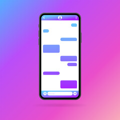 Aufkleber - Message bubbles. Flat, colored, chat on the phone, message bubbles on the phone, isolated message bubbles. Vector illustration
