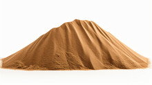 Desert Sand Pile Dune Isolated On White Side View