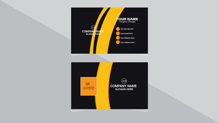 Flat geometric horizontal business card template, Creative modern professional business card template design