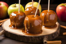 Decadent Caramel Apples, Sweet Apples Coated In Caramel