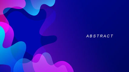 Poster - Futuristic abstract background with curved shapes and bright fluid colors. Vibrant gradient waves for creative graphic design. Vector illustration.