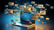 Marketing And Business Ideas Through Email, Email Or Newsletter. Email Marketing Or Newsletter Concept, Sending E-mails