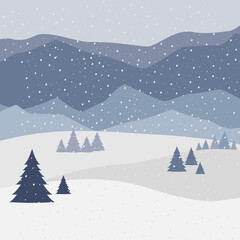 winter landscape with snow and tree