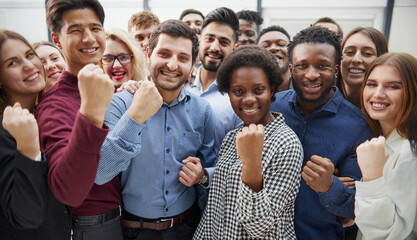 close up. portrait of a large group of diverse business people.