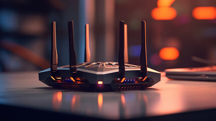 Modern router on the table