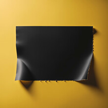 Black Duct Tape On Yellow Background