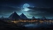 Giza Pyramids at Night in Egypt