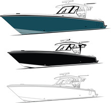 Side View Fishing Boat Vector