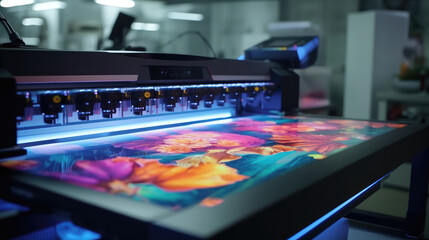 Wall Mural - A big digital inkjet printing machine