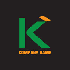 Fototapete - K letter  Logo. CMYK color mode. Editable color .Free font used. Vector EPS file.