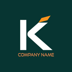 Fototapete - K letter Logo. CMYK color mode. Editable color .Free font used. Vector EPS file