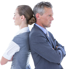 Poster - Digital png photo of serious caucasian business people on transparent background
