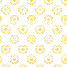 Digital Png Illustration Of Yellow Circular Pattern Repeated On Transparent Background