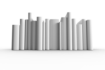 Poster - digital png illustration of blank white book spines on transparent background