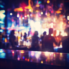 Blurred People Dancing In Nightclub