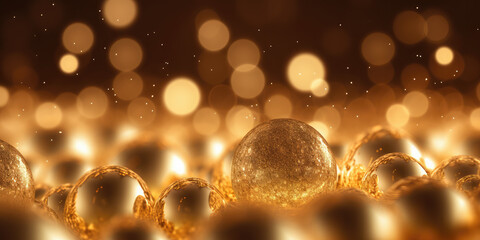 Wall Mural - Golden Lights Bokeh Abstract Background