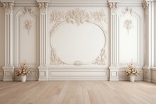 Wedding Interior Wall Background With Floor Andcspace For Text
