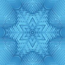 Concentric Star Shapes In Light Blue And Turquoise Design