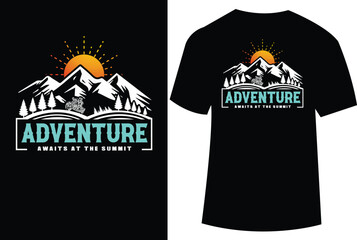 Vector illustration for outdoor mountain adventure t shirt design