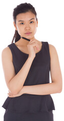 Poster - Digital png photo of biracial businesswoman on transparent background