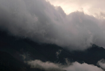 Poster - clouds over the mountains