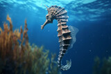 Fototapeta  - a seahorse in the deep sea