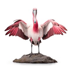 Wall Mural - Roseate spoonbill bird isolated on white background.