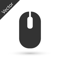 Poster - grey computer mouse icon isolated on white background. optical with wheel symbol. vector