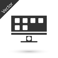 Poster - Grey Smart Tv icon isolated on white background. Television sign. Vector