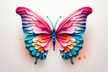 Beautiful Origami Colorful Butterfly Illustration