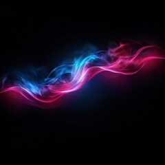 Abstract colorful smoke wave on dark background. Vector illustration for your design. 