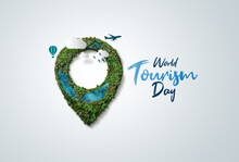 World Tourism Day Concept 3D Illustration. Travel Concept Illustration.
