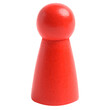 Red pawn figure isolated on white. Leisure game and entertainment object concept.