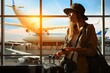 © sandra - airport traveler happy concept departure immigration terminal flight waiting