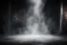 Floor Background Black Room Space Empty Mist Spot Fog Lighting Dark Concrete Studio