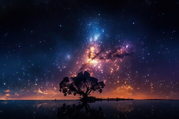 Wall Mural - universe white stars selection long filled balance noise sky panorama nebula amazing dark select gra