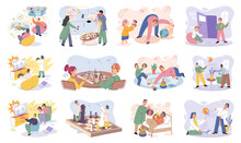 Game Together. Family Fun. Friendship Time. Vector Illustration. Family Game Nights Cherished Tradition That Strengthens Bond Among Loved Ones Engaging In Board Game With Others Perfect Way To Connect