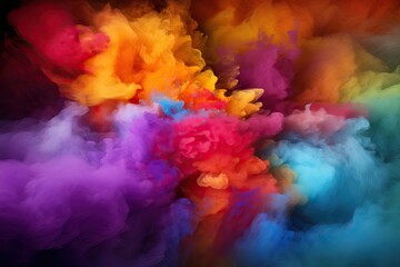 Wall Mural - explosion landing vape cover poster dust page abstract colorful clouds smoke abstract fluid web clouds liquid illustration texture colored design background smoke powder banner 3d color