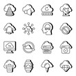 Pack of Cloud Services Linear Icons

