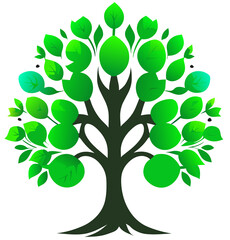 Wall Mural - tree with leaves clipart