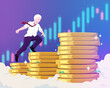 © Biruoh - Business investment person running up money