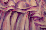 Fototapeta Kosmos - Art background Close-up folds of a purple pink dress - oil painting fragment artwork.