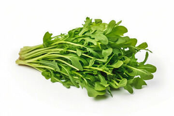 Wall Mural - Arugula fresh healthy vegetable on white plain background. Isolated on solid background.