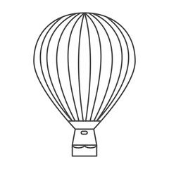 Vector aerostate line icon,  air balloon line icon Hot air balloon transport with cabin and basket, old air transport, airplane flight icon. hot air balloon and balloon illustration icon vector