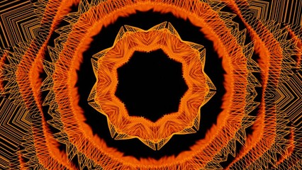 Poster - Kaleidoscope Imitation Background. Design. Dynamic pattern with star shapes and spreading rings.