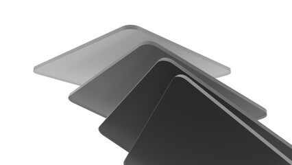 Transparent 3D shape abstract black and white square array without background
