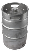 Metal Beer Keg On A White Background Isolated. Large Container For Storing Beverages.